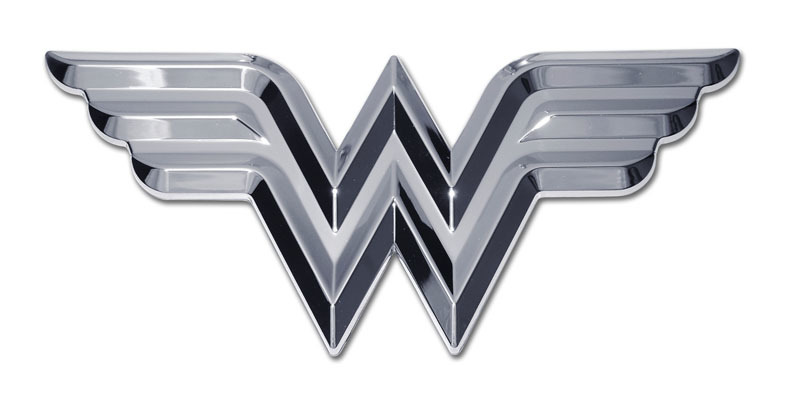 Chroma 042538 Wonder Woman Logo & Text Chrome Diamond Stud Frame 